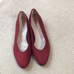 Soft Red Suede Ferragamo Flats